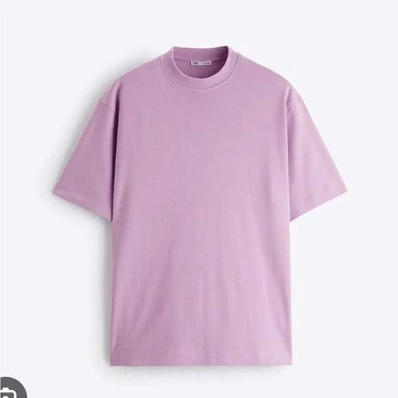 RIB COLLAR T-SHIRT PURPLE. SIZE XL - Picture 3 of 4